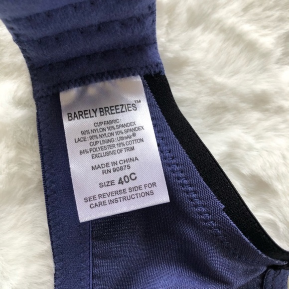 Barely Breezies Modesty Lined Bra with Lace 40C - Picture 5 of 5
